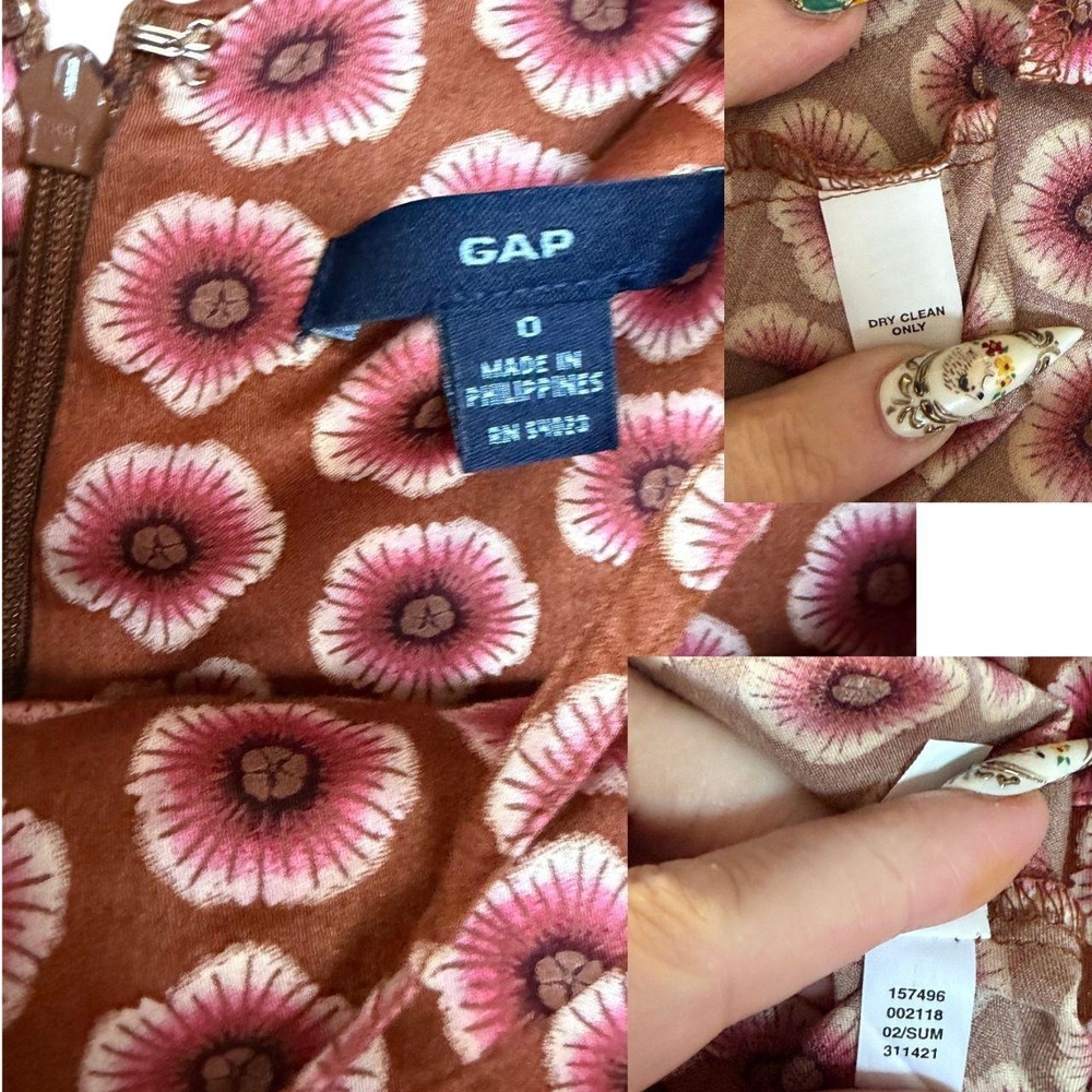 Vintage 2002 Gap geometric medallion print slip dress 0 XSMALL EUC - Picture 5 of 5